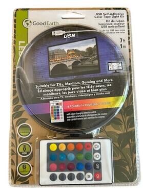 Good Earth USB LED Light Strip Kit – 7 ft Color Changing Tape w/ Remote Control